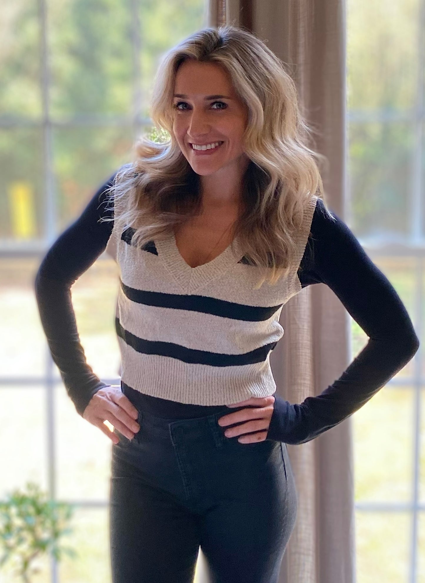 Jamie Striped Knit Vest
