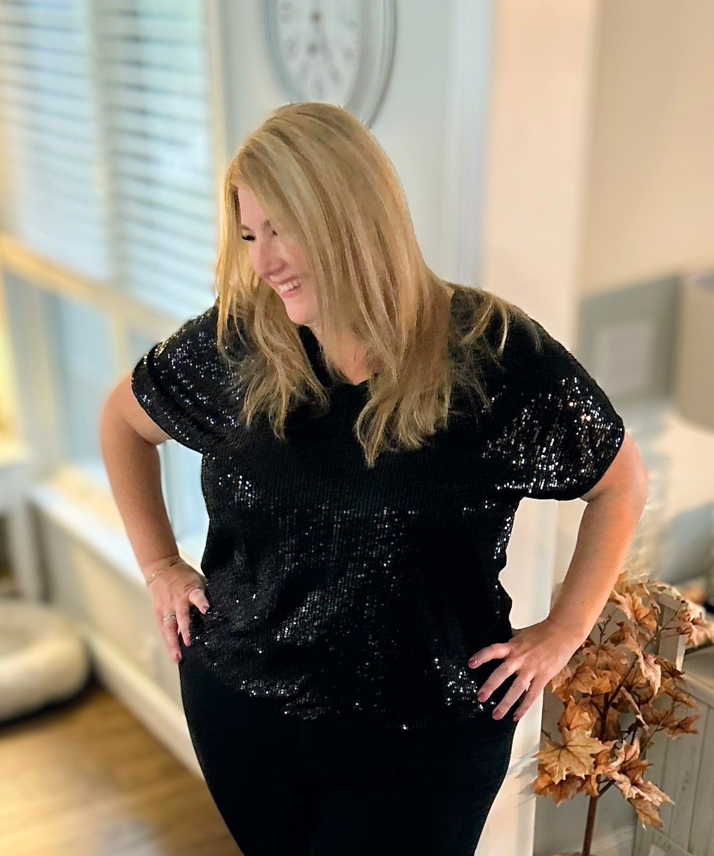 Wild At Heart Plus Sequin Dolman Top