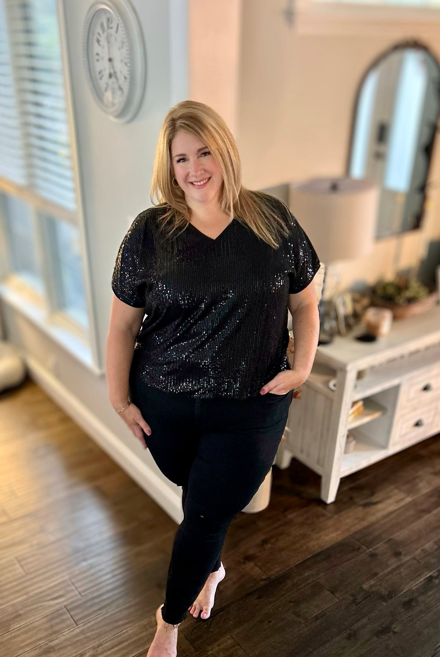 Wild At Heart Plus Sequin Dolman Top