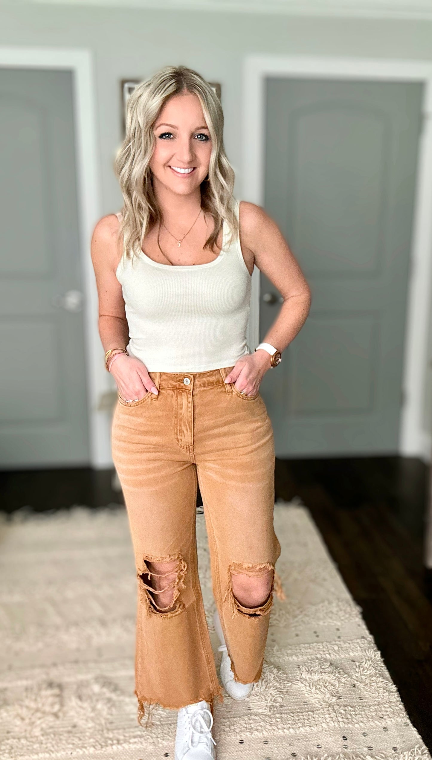 Mariah 90s Vintage Crop Flare Jeans