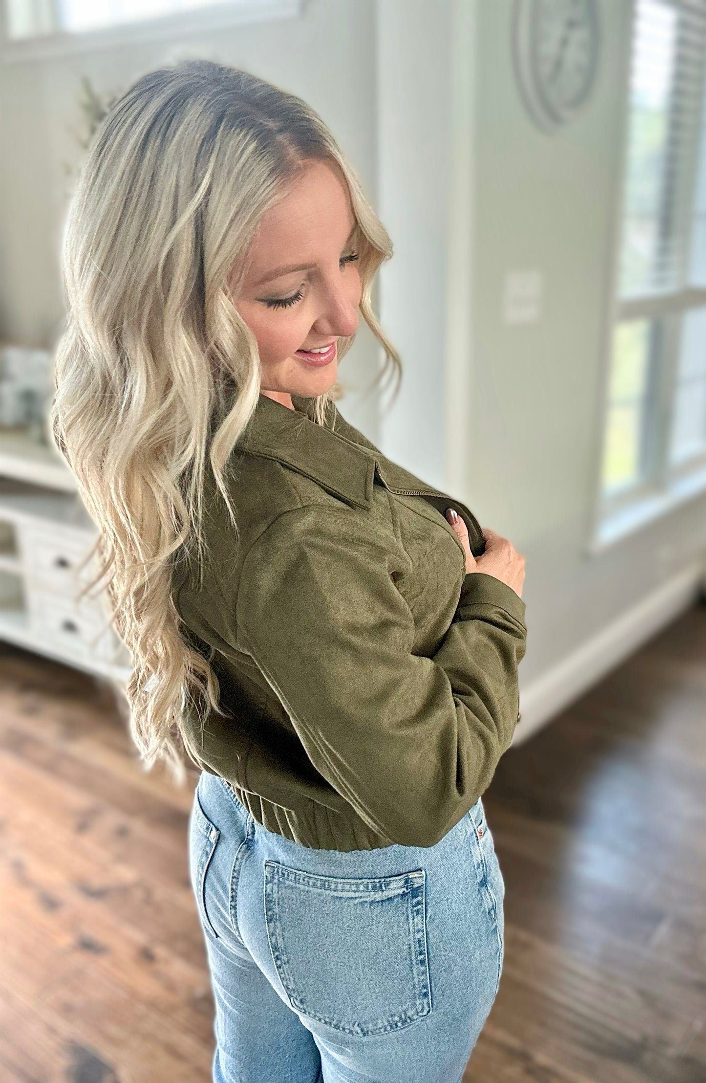 On Edge Collared Front Zip Jacket