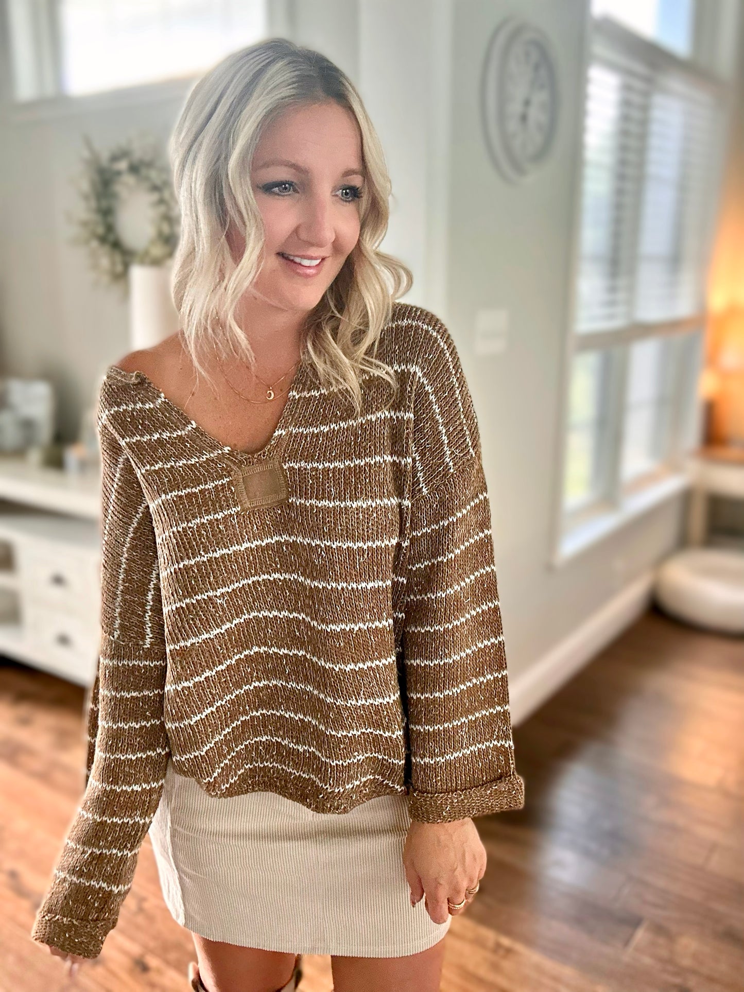 Calista Striped Knit Sweater