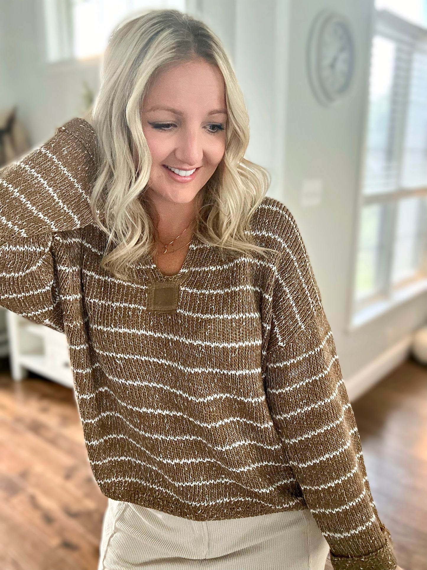 Calista Striped Knit Sweater