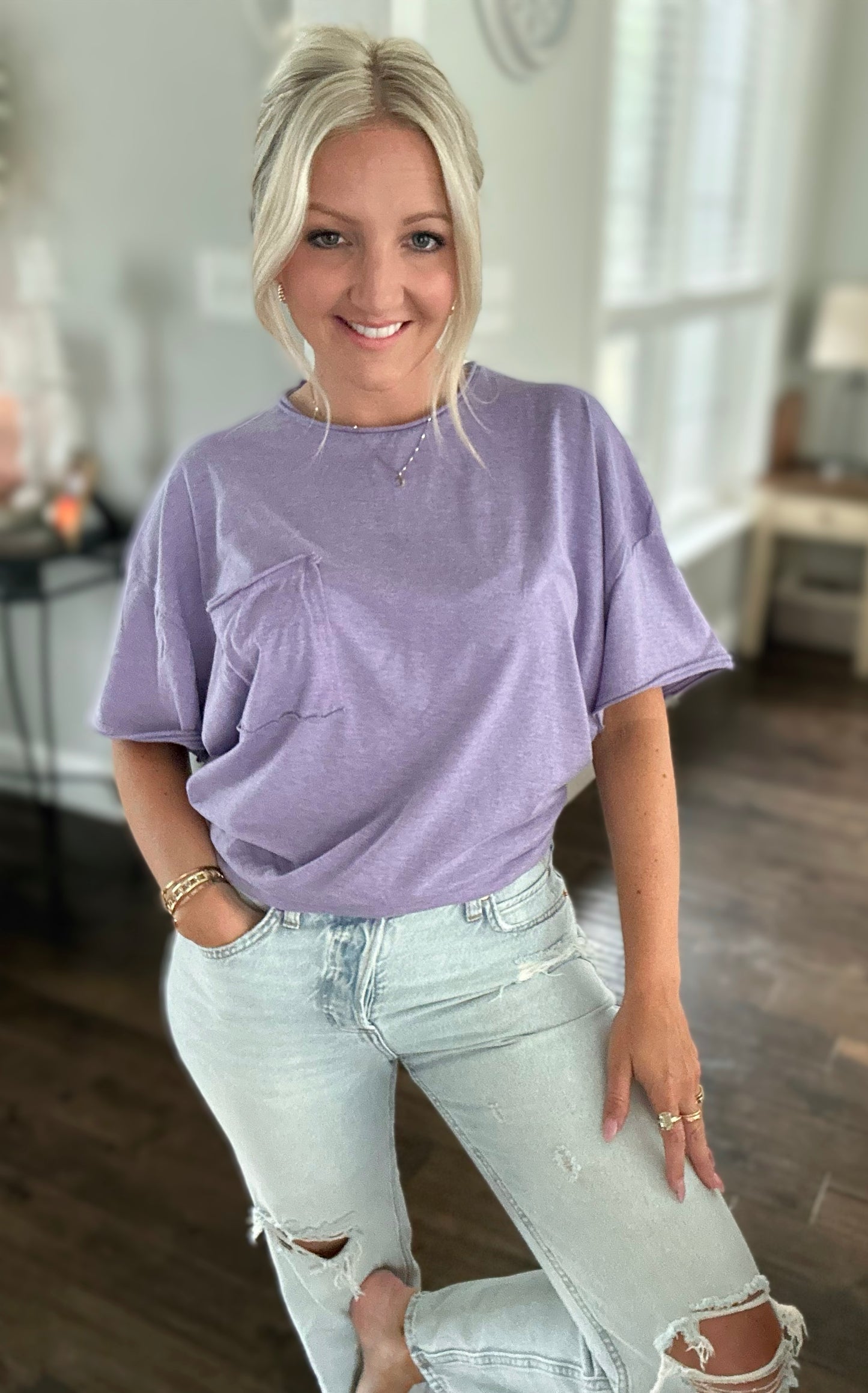 Forever Yours Oversized Front Pocket Boyfriend Tee