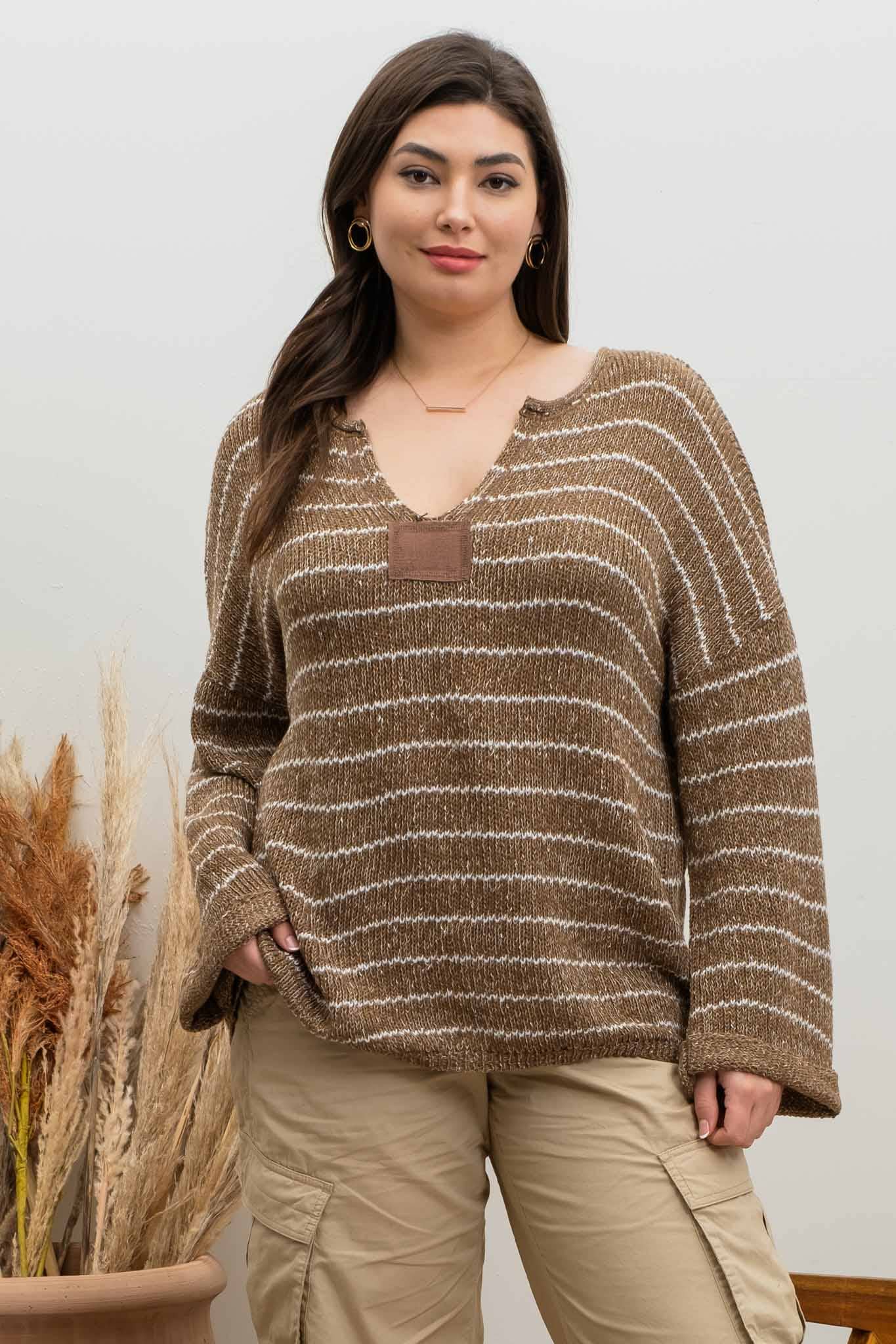 Kali Plus Striped Knit Sweater