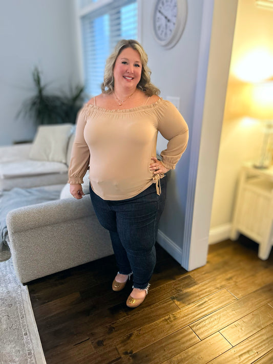 Something About You Plus Size Cold Shoulder Top