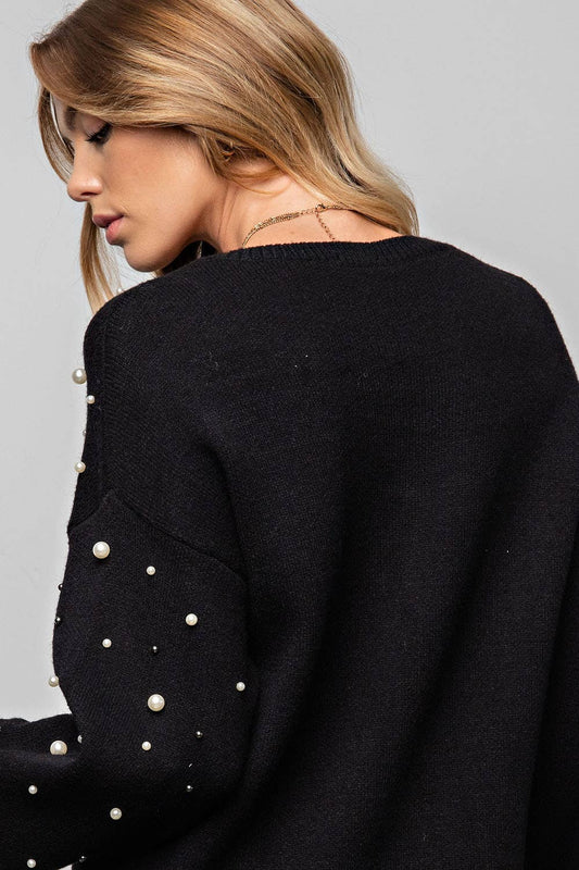 Ebony Pearl Stud Sweater