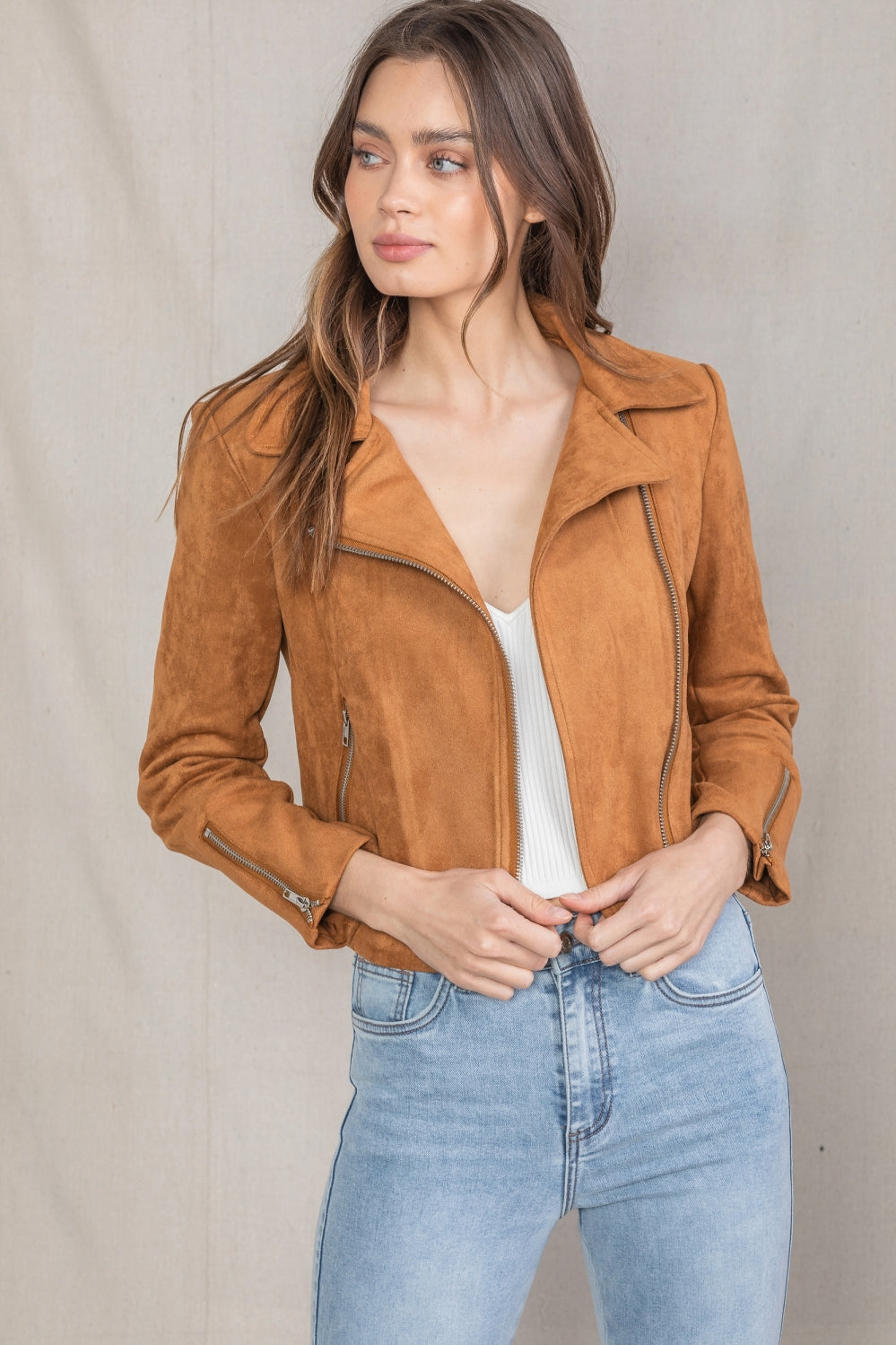 Out of Town Suede Moto Jacket