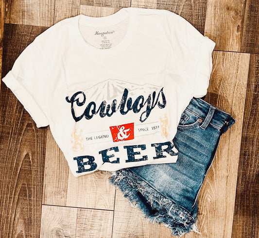 Cowboys And Beer Graphic Tee